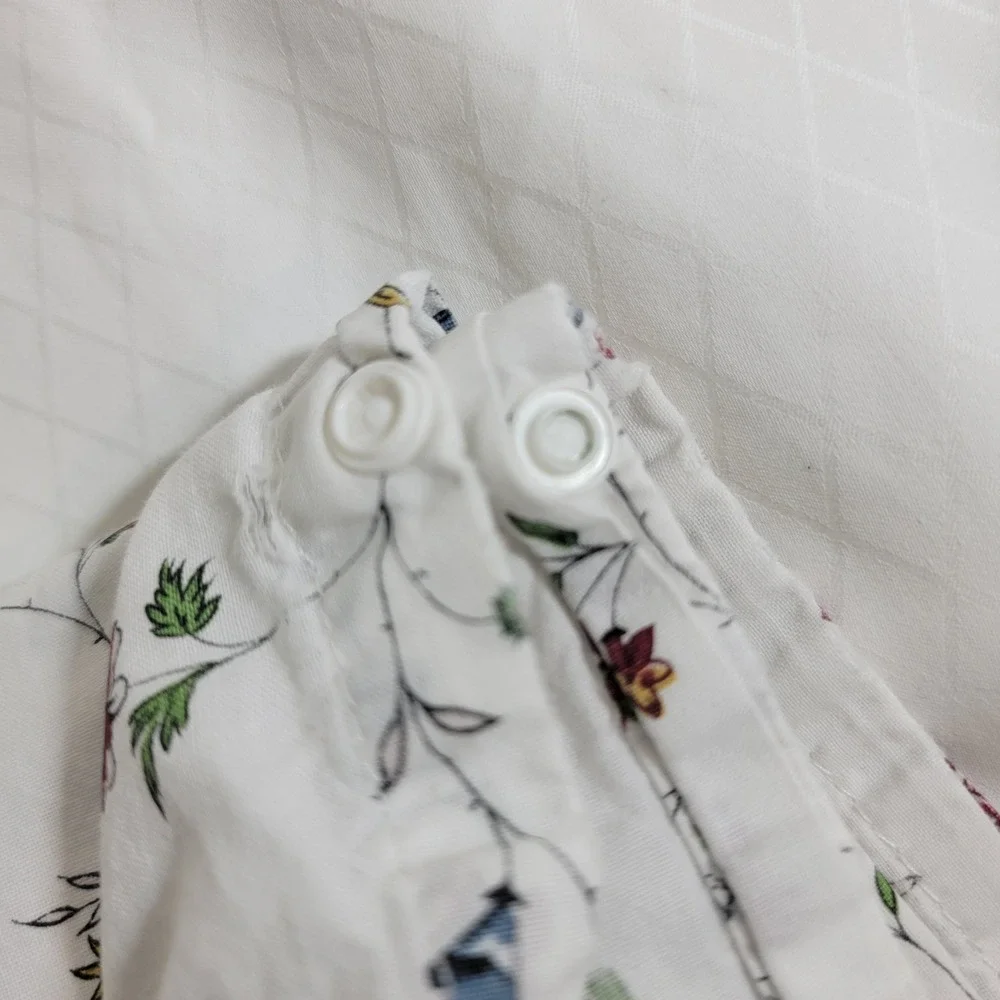 IKEA LJUSÖGA Floral Twin Duvet Cover and Pillowcase Set White Cotton 19489 1609
